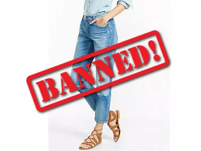 they are certainly not just a pair of trousers in denim fabric else why would it worry and distract the men so much they are certainly not just a pair of trousers in denim fabric else why would it worry and distract the men so much