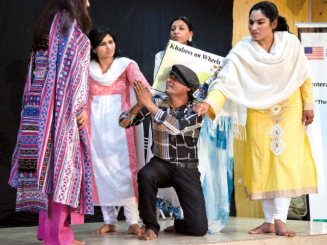 four women corner a man who seeks forgiveness for his inappropriate behaviour during an act photo myra iqbal