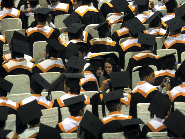 graduates waiting to receive their degrees at the 16th convocation of the sir syed university of engineering and technology on tuesday evening photo athar khan express graduates waiting to receive their degrees at the 16th convocation of the sir syed university of engineering and technology on tuesday evening photo athar khan express