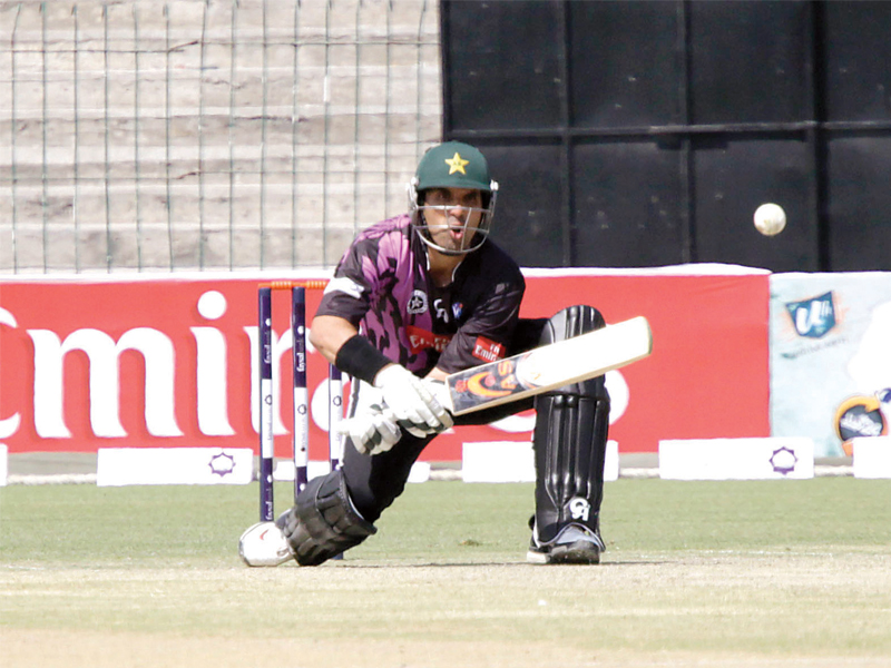 wolves skipper misbah led from the front and steered his team to a comfortable seven wicket win over the dolphins yesterday photo shafiq malik express