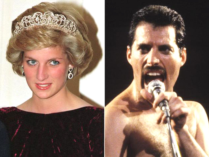 princess diana left was taken to a gay bar by queen star freddy mercury right