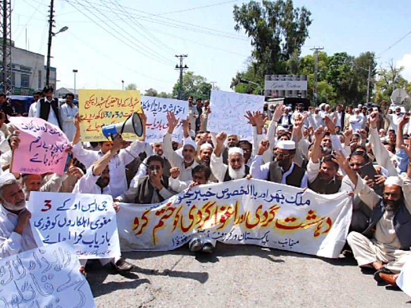 the protesters threatening widespread agitation on tuesday photo muhammad iqbal express