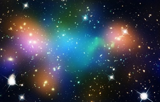 nasa image shows the distribution of dark matter galaxies and hot gas in merging galaxy cluster abell 520 photo nasa afp file