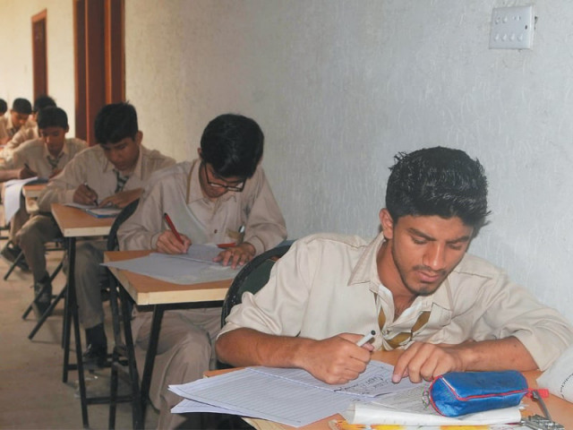 students of cma school sat for the matric exams that began on monday nearly 1 600 students failed to receive their admit cards on time photo mohammad saqib express students of cma school sat for the matric exams that began on monday nearly 1 600 students failed to receive their admit cards on time photo mohammad saqib express