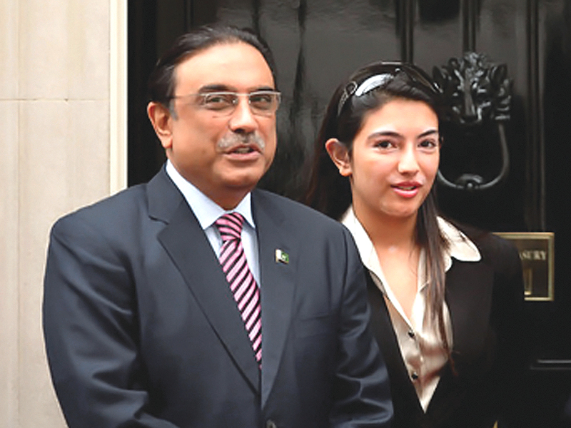 president of pakistan asif ali zardari and his daughter aseefa bhutto zardari