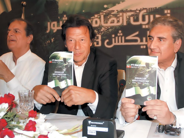 pti chief imran khan unveils the party s manifesto in islamabad photo inp pti chief imran khan unveils the party s manifesto in islamabad photo inp