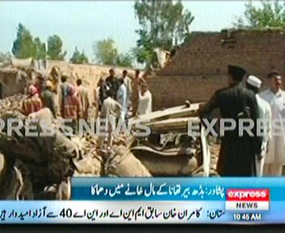 the ruins of the badh bher police station strong room maal khana after the blast photo express