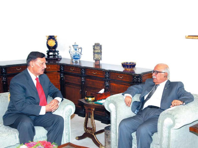 caretaker prime minister mir hazar khan khoso holds a meeting with interior minister malik muhammad habib photo ppi caretaker prime minister mir hazar khan khoso holds a meeting with interior minister malik muhammad habib photo ppi