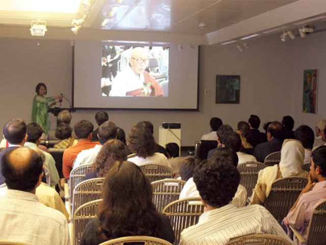 a small gathering engrossed in a documentary about monk maranantha s historical journey from china to south korea at national art gallery on sunday photo waqas naeem express a small gathering engrossed in a documentary about monk maranantha s historical journey from china to south korea at national art gallery on sunday photo waqas naeem express