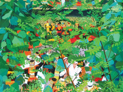 exhibition most asian art is water media based