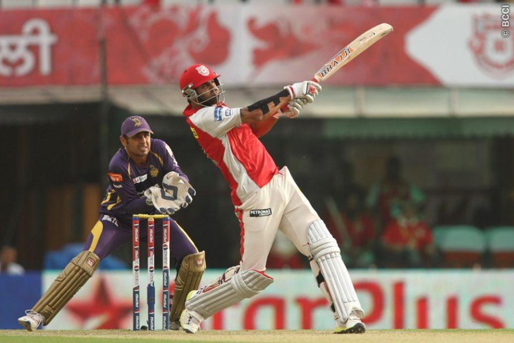 gony stunned the crowds with his 42 runs off 18 balls to help kings xi punjab seal a thrilling four run victory over kolkata knight riders photo bcci