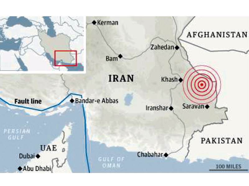 7 8 magnitude quake strikes southeast iran at depth of 82km tremors felt across pakistan and as far as the gulf states and new delhi map source usgs