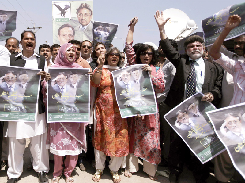 supporters of apml chant slogans against the court s decision photo wires