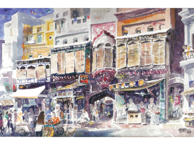 the exhibit showcases 10 large water colour paintings completed over two years the exhibit showcases 10 large water colour paintings completed over two years