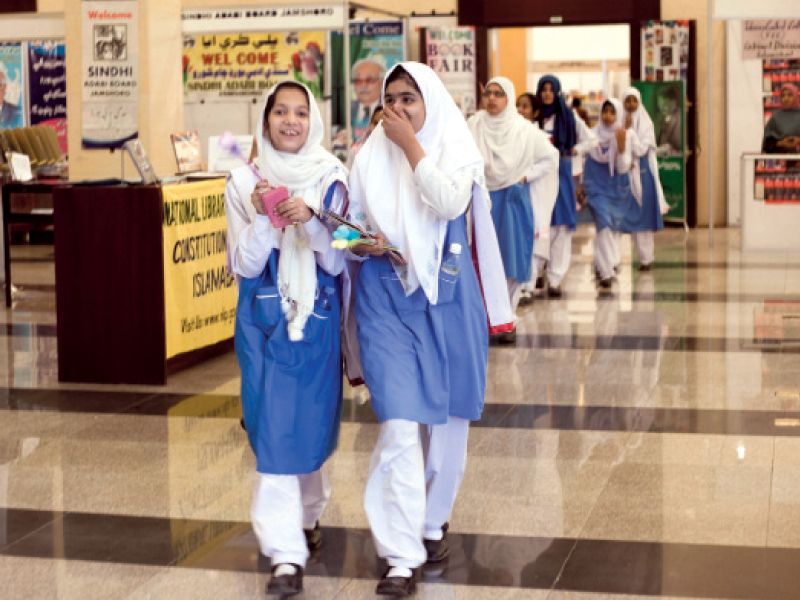 students attending national book festival on monday photo myra iqbal