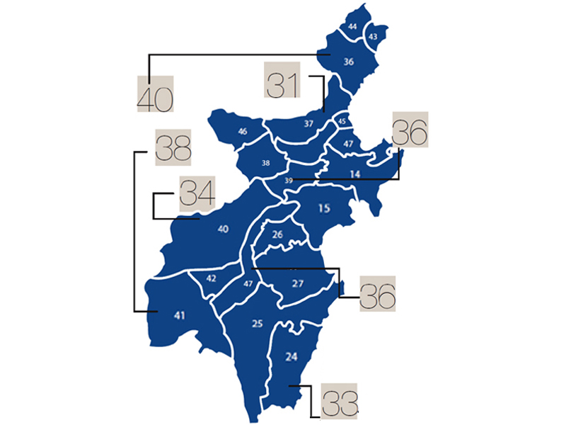 constituencies with over 30 candidates running for national assembly seats