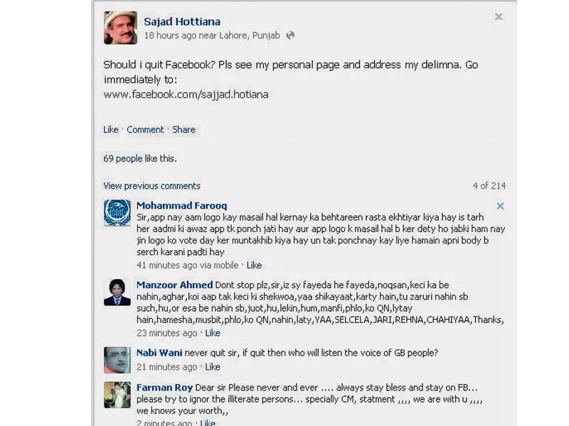 quot a lot of influential persons and their cronies are vary sic of my facebook presence quot says sajad hottiana photo file quot a lot of influential persons and their cronies are vary sic of my facebook presence quot says sajad hottiana photo file