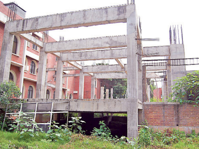 construction work on the auditorium was suspended in february 2009 due to shortage of funds and has been on hiatus since then photo muhammad javaid express construction work on the auditorium was suspended in february 2009 due to shortage of funds and has been on hiatus since then photo muhammad javaid express