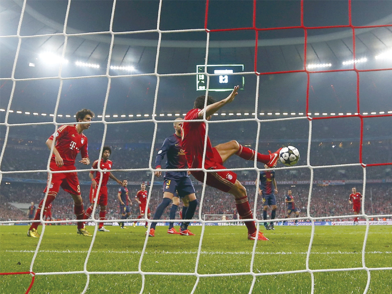 barcelona who have dominated the european competition over the last five years were given a thrashing by hosts bayern munich in the first leg of the semi final photo reuters