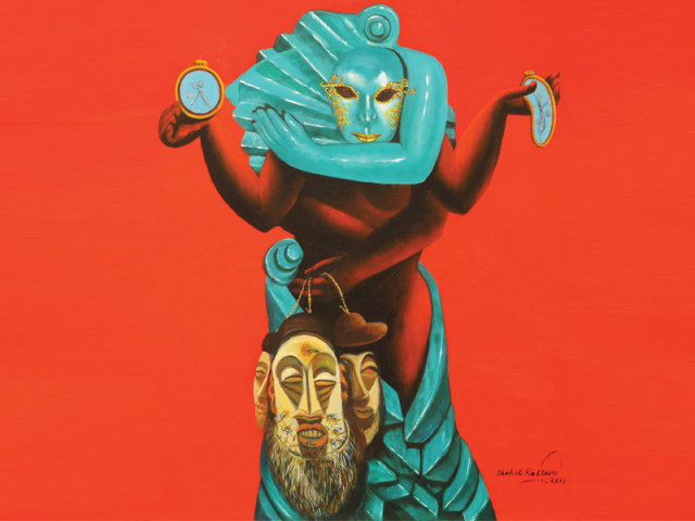 shahid rassam s paintings from the series clockwise otherwise explore the mystical dimensions of time and human relationships photo courtesy koel art gallery shahid rassam s paintings from the series clockwise otherwise explore the mystical dimensions of time and human relationships photo courtesy koel art gallery
