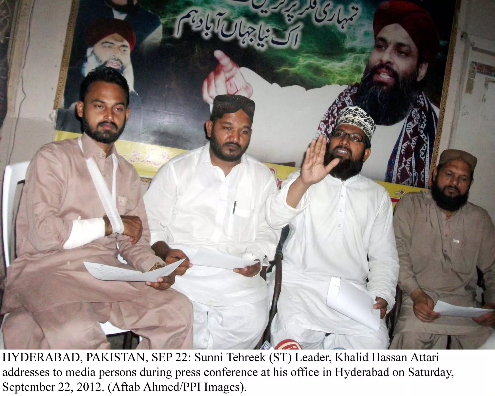 sunni tehreek st leader khalid hassan attari photo ppi file sunni tehreek st leader khalid hassan attari photo ppi file