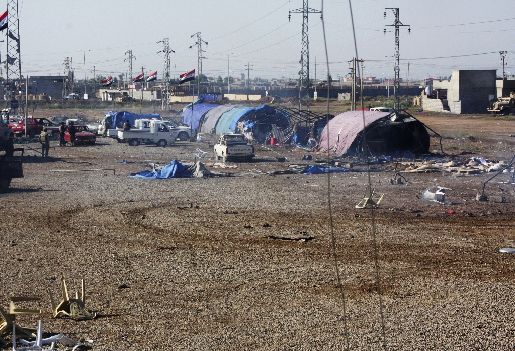 a view of a damaged makeshift camp at a public square in hawija near kirkuk 170 km 100 miles north of baghdad april 23 2013 photo reuters