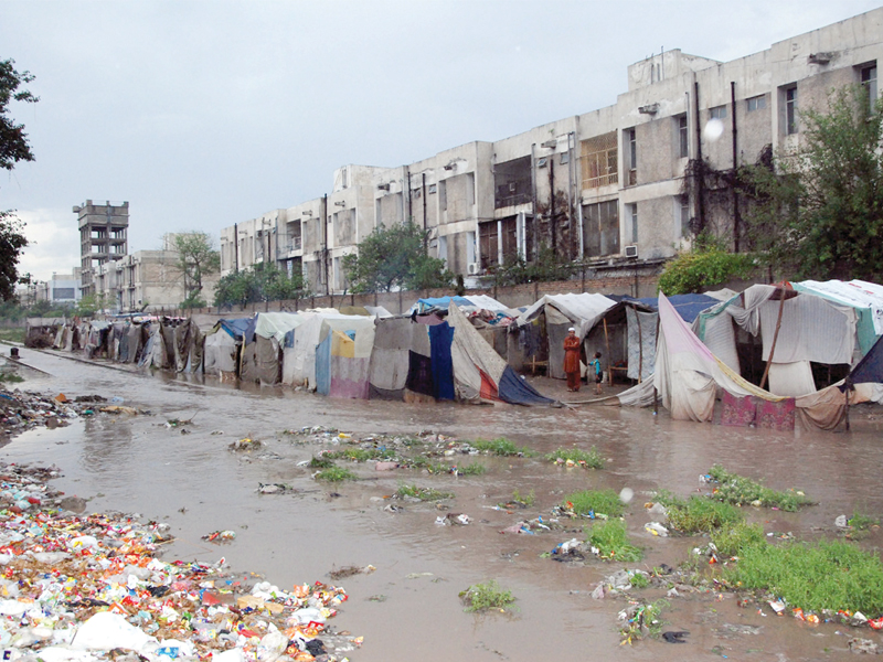 the gulberg railway line stands inundated following the hailstorm and heavy rainfall the city received photo credit sameer razziq