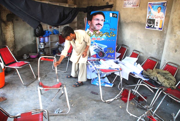 the election office of nasir khan after the blast photo muhammad iqbal express