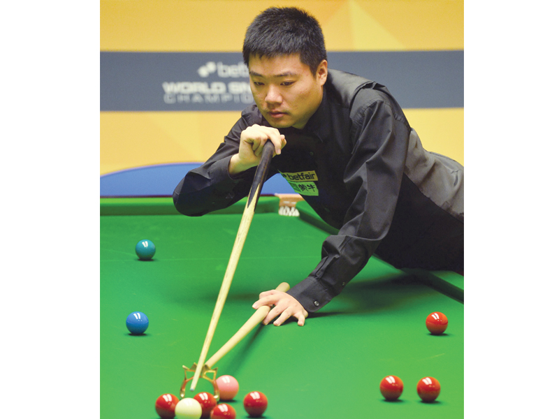 ding will be aiming to become the first chinese cueist to win the world snooker championship photo afp