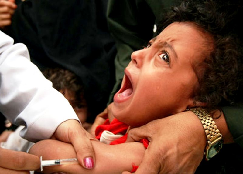 the government began the vaccination campaign on monday aiming to immunise three million children under 10 in an attempt to halt the measles epidemic photo reuters file