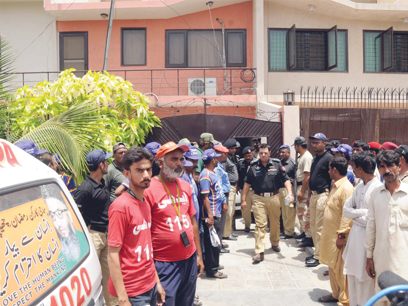 a 50 year old officer at a sugar mill allegedly shot dead his wife and three children the family lived inside this house in dha phase iv photo rashid ajmeri express