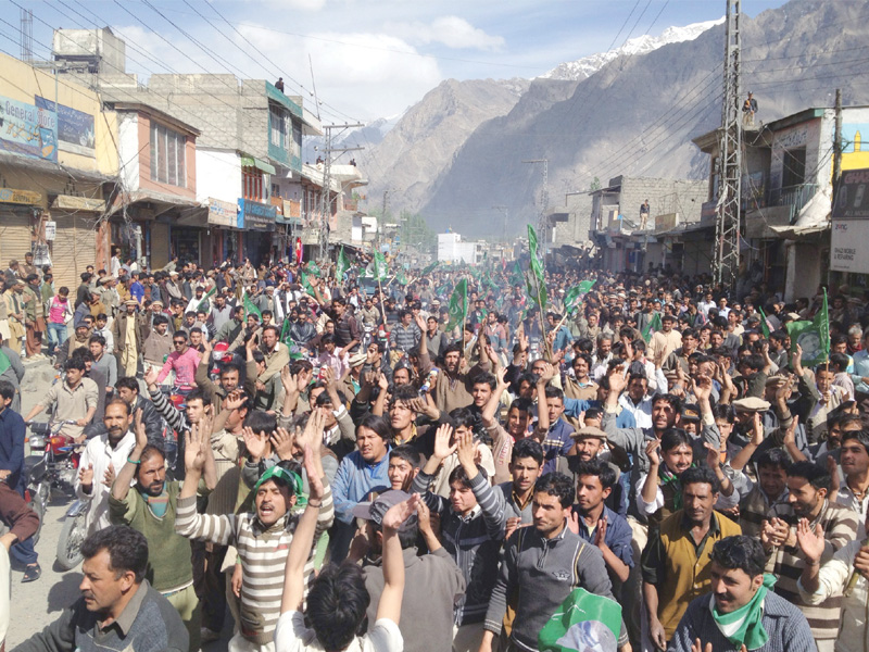 the apml has held four demonstrations in the town during the past two weeks protesting against pervez musharraf s illegal detention photo nisar abbas express