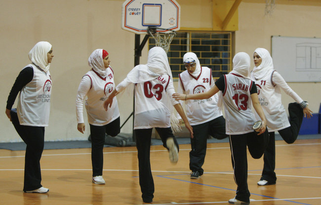 saudi arabia 039 s jeddah united warm up before their friendly basketball game against jordan 039 s al reyadeh in amman in 2009 photo reuters