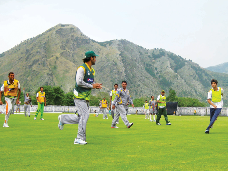 the camp at the picturesque abbottabad cricket stadium is helping the team experience similar conditions to those in the uk photo fawad hussain express