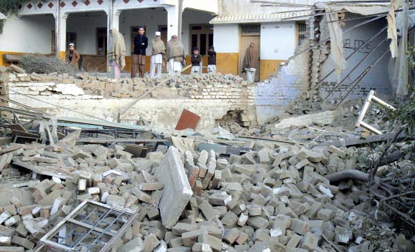 file photo of a school in landi kotal which was destroyed by militants photo reuters