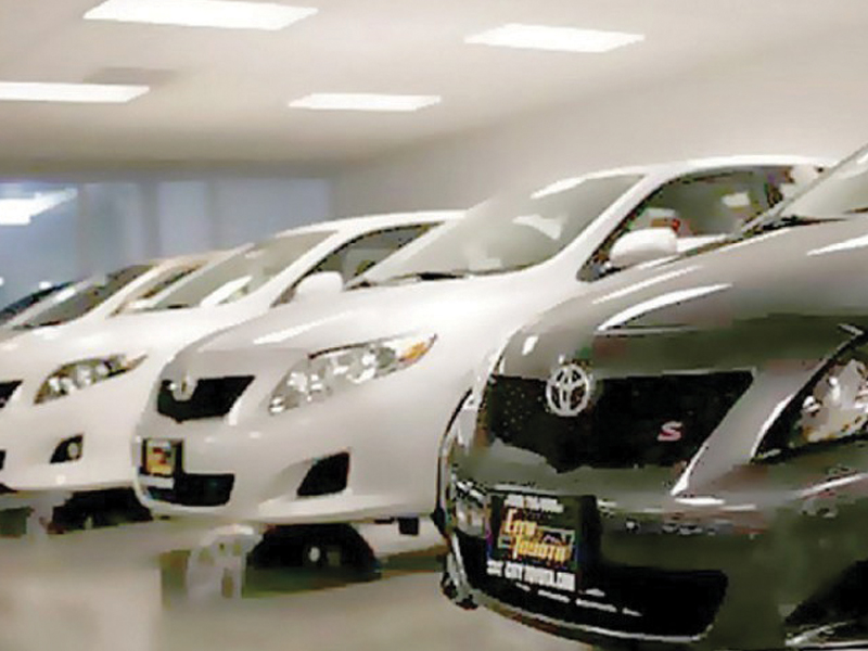 indus motor company the makers of toyota corolla sales remained stagnant at 3 696 units in april photo file