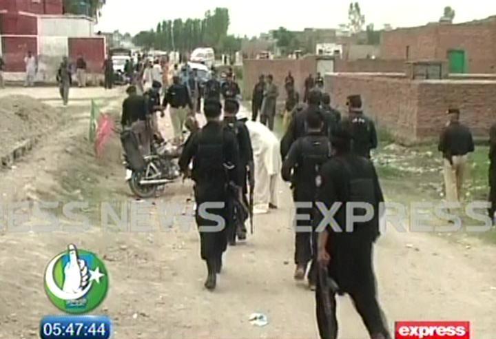 a screen grab shows the site of blast near khazana school in peshawar