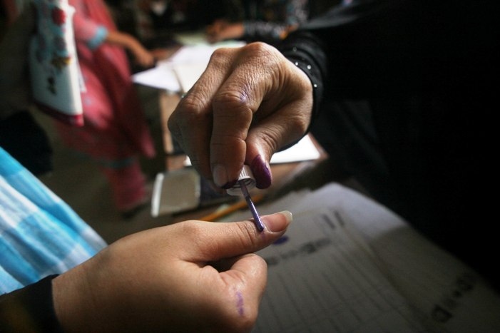 polling in many booths of this constituency couldn 039 t start on time because election staff was not available photo athar khan