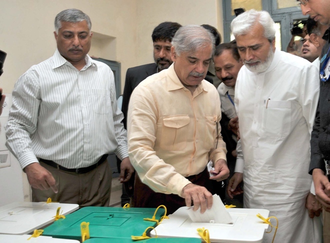 shahbaz sharif casting his vote photo ppi