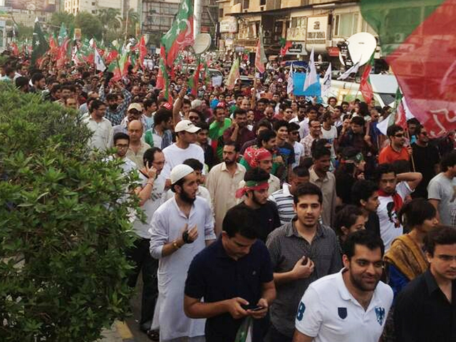 karachi takes to the streets after alleged rigging in general elections photo zawarmas