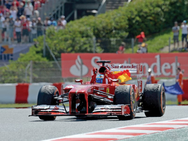 the victory at the spanish grand prix yesterday was alonso s second win of the season in five races and the 32nd win of his career photo afp the victory at the spanish grand prix yesterday was alonso s second win of the season in five races and the 32nd win of his career photo afp