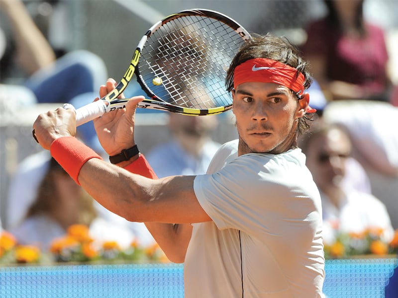 with the win in madrid nadal now has 55 career titles with 40 coming on clay photo afp