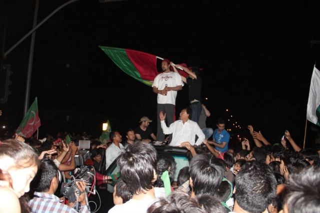 singer salman ahmed can be seen at a pti anti rigging protest at lalik chowk lahore photo pti official facebook page singer salman ahmed can be seen at a pti anti rigging protest at lalik chowk lahore photo pti official facebook page