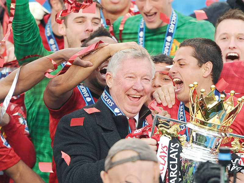 alex ferguson bowed out a winner at old trafford receiving a warm and emotional send off after united s 2 1 win over swansea photo afp