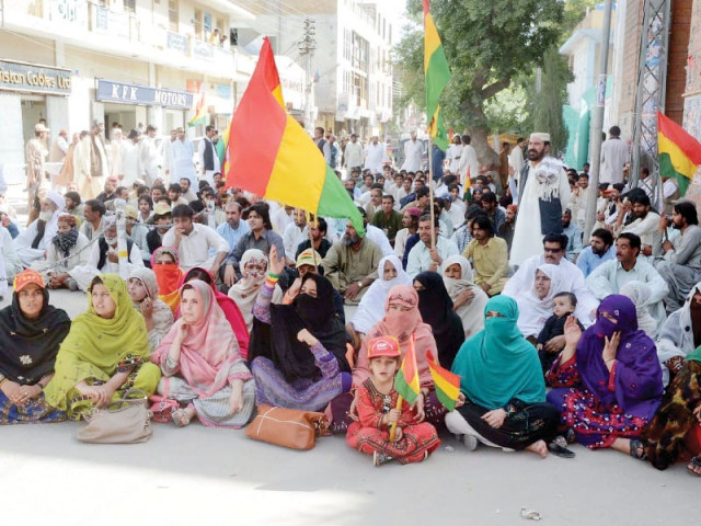 bnp m supporters chant slogans during a protest at quetta press club photo ppi