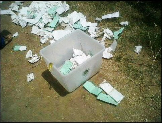 photo of a ballot box that went viral on social media photo of a ballot box that went viral on social media