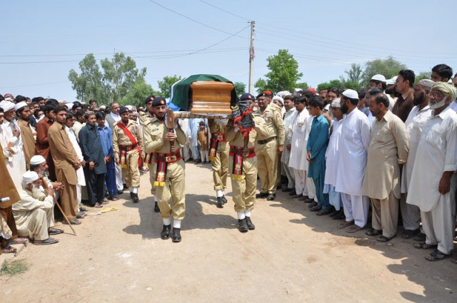 the funeral of a pakistan army peacekeeper subedar tanveer hussain who was killed in the democratic republic of congo on may7 2013 was buried at his native village of nakka kahut tehsil talagang chakwal on tuesday photo ispr the funeral of a pakistan army peacekeeper subedar tanveer hussain who was killed in the democratic republic of congo on may7 2013 was buried at his native village of nakka kahut tehsil talagang chakwal on tuesday photo ispr