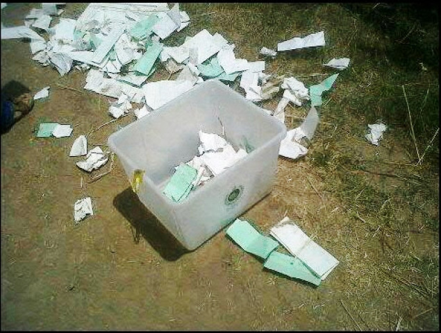 photo of a ballot box that went viral on social media photo of a ballot box that went viral on social media