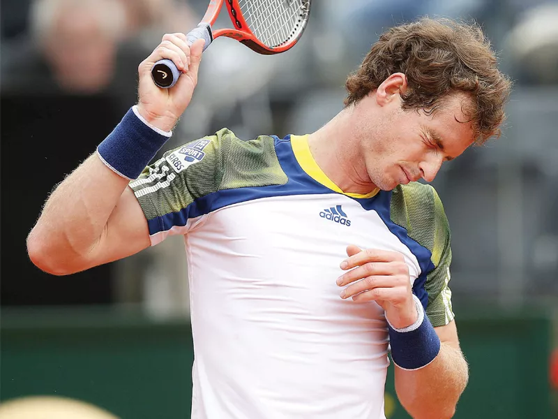 murray retired injured from the rome masters on his 26th birthday yesterday moments after he had levelled the second round match by winning the second set against spain s marcel granollers photo reuters murray retired injured from the rome masters on his 26th birthday yesterday moments after he had levelled the second round match by winning the second set against spain s marcel granollers photo reuters