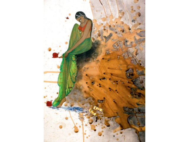 two of the pieces at the exhibition photo myra iqbal express